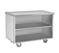 Custom & Serving 60-Inch Mobile Modular Open-Storage Utility Station with 16-Gauge Stainless Steel Top