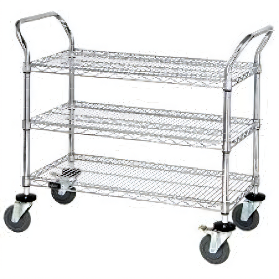 Product image #1 for Chrome-Plated 3-Shelf Wire Utility Bus Cart, 1200 lb Capacity