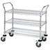 Thumbnail image #1 for Chrome-Plated 3-Shelf Wire Utility Bus Cart, 1200 lb Capacity