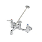 Thumbnail image #1 for T&S Brass B-0665-CR-POL 8-Inch Wall-Mount Service Sink Faucet with Vacuum Breaker, Garden Hose Outlet, Polished Chrome