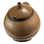 Thumbnail image #1 for G.E.T. Frilich Pure Nature 2757354 . . Round China Bowl with Lid, 3.7 qt., 8.7" Dia. x 10.2"H, Caramel
