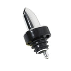 Thumbnail image #1 for Winco PP-C Fast-Flow Chrome Liquor Pourer with Black Collar and Poly-Plastic Cork Case of 48