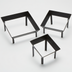 Thumbnail image #1 for American Metalcraft 3-Piece Square Angled Iron Buffet Riser Set, Black