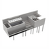 Thumbnail image #1 for Krowne Royal Series 72 Inch Stainless Steel Underbar Workstation with 24 Inch Ice Bin, 10-Circuit Cold Plate and Dump Sink