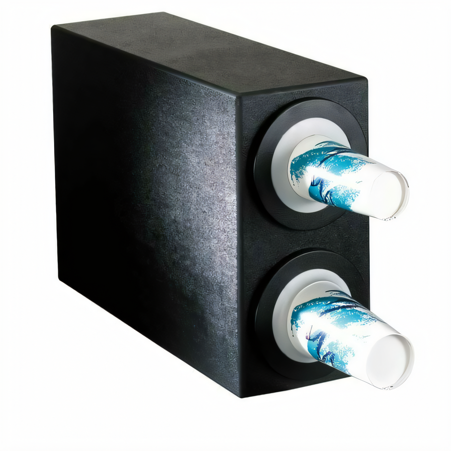 Product image #1 for Adjustable Dual Cup Dispensing Cabinet for 8 oz. to 44 oz. Cups, Black Polystyrene