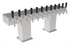 Thumbnail image #1 for Countertop Air-Cooled Stainless Steel Bridge Tee Draft Beer Tower with 8 Faucets