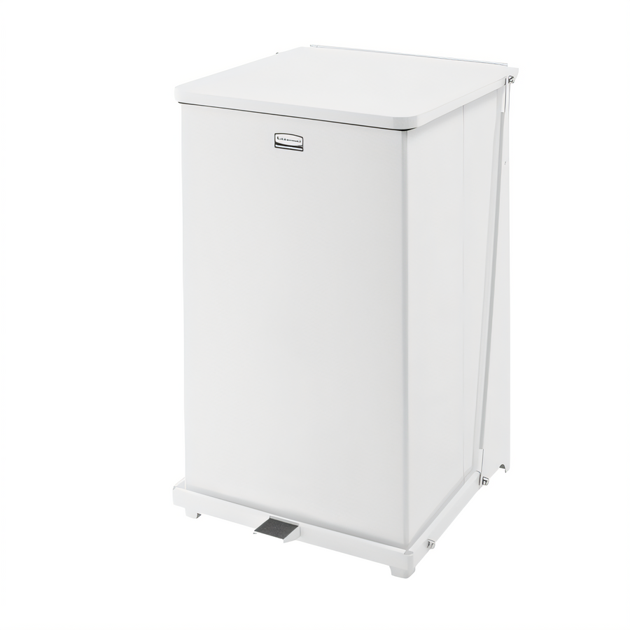 Product image #1 for Defenders 25 Gallon Square Step Can with Retainer Band and Plastic Liner, White