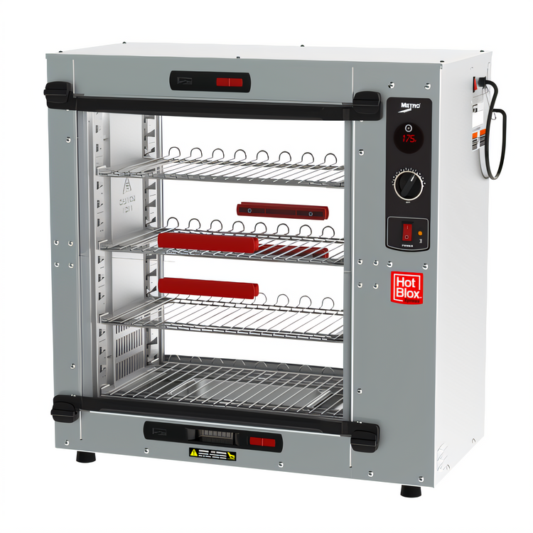 Product image #1 for Metro HotBlox Xpress S8 Pass-Thru Countertop Heated Holding Cabinet with Clear Flip Doors and Thermostatic Controls