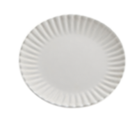 American Metalcraft 7-3/8 Inch Round White Melamine Plate with Paper Plate Design