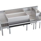 Thumbnail image #1 for Krowne Royal Series KR24-W72C-10 72-Inch Underbar Cocktail Station with Center Ice Bin, Blender Station, Drainboard & 10-Circuit Cold Plate