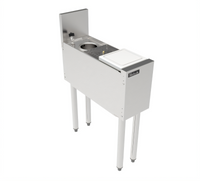 Top Shelf Series 8-Inch Wide Freestanding Underbar Prep Sink with Cutting Board, Glass Rinser, and Tool Well Faucet