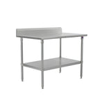 Thumbnail image #1 for John Boos Stallion ST6R5-24132GSK 132 x 24 in. Stainless Steel Work Table with 5 in. Backsplash and Adjustable Galvanized Undershelf