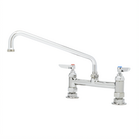 T&S Brass B-0221 Double Pantry Mixing Faucet with 12-Inch Swing Nozzle