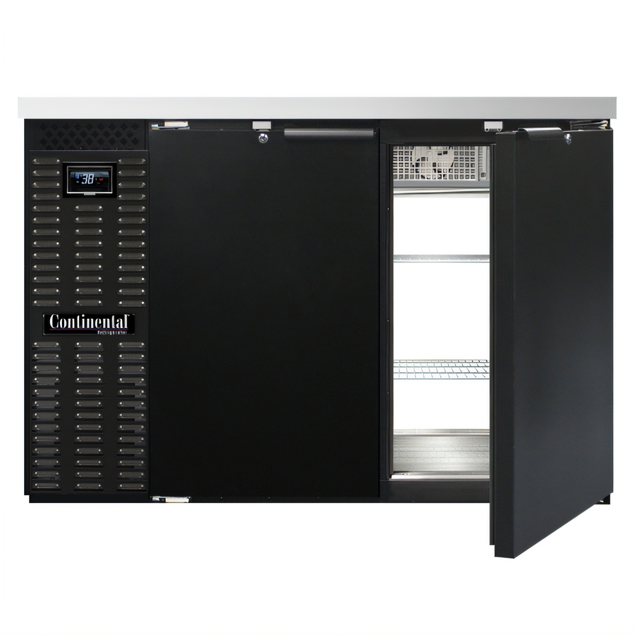 Product image #1 for Continental Refrigerator BB50NPT 50" Pass-Thru Refrigerated Back Bar Cooler with Four Solid Doors