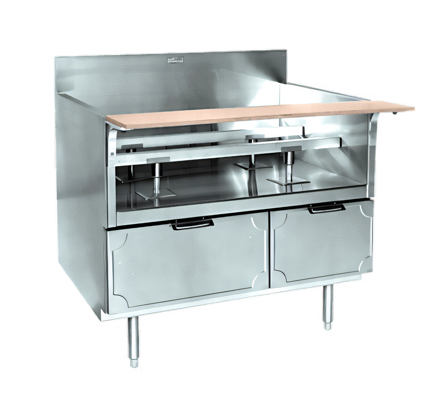 Product image #1 for La Rosa Refrigeration 120-Inch x 26 1/2-Inch Dry-Drawer Equipment Stand with 5 Stainless Steel Drawers and Richlite Cutting Board