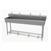 Thumbnail image #1 for Advance Tabco FS-FM-80FV 4-Station Freestanding Toe-Push Hand Wash Sink, 80 Inch Wide, 14-Gauge 304 Stainless Steel