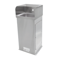 John Boos Pro-Bowl Floor-Mount Stainless Steel Hand Sink with 14 x 10 x 5 Bowl, Backsplash, Faucet, and Foot Valves