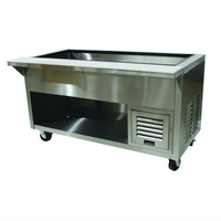 Advance Tabco 2-Pan Refrigerated Cold Pan Buffet Station with Stainless Steel Top and Open Rear Base, 31-13/16 Inch W x 36-1/4 Inch D x 35 Inch H