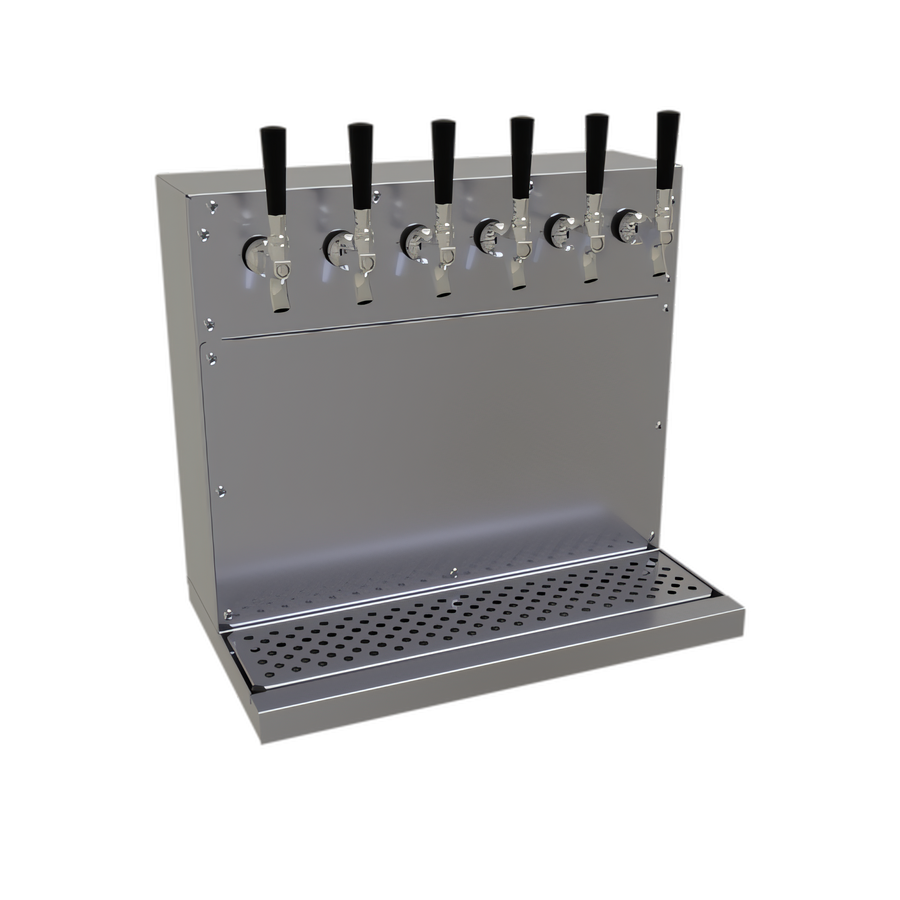 Product image #1 for Glastender Wall-Mount Glycol-Cooled Draft Dispensing Tower with 6 Stainless Steel Faucets