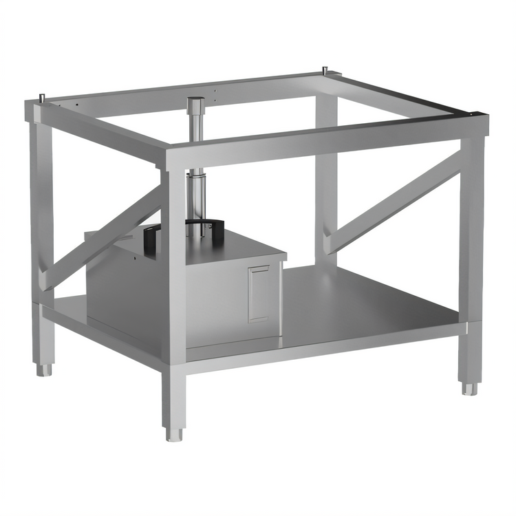 Product image #1 for Lainox Naboo Stainless Steel Floor Stand with Shelf and Fat Container for Chicken Grill Kit Professional