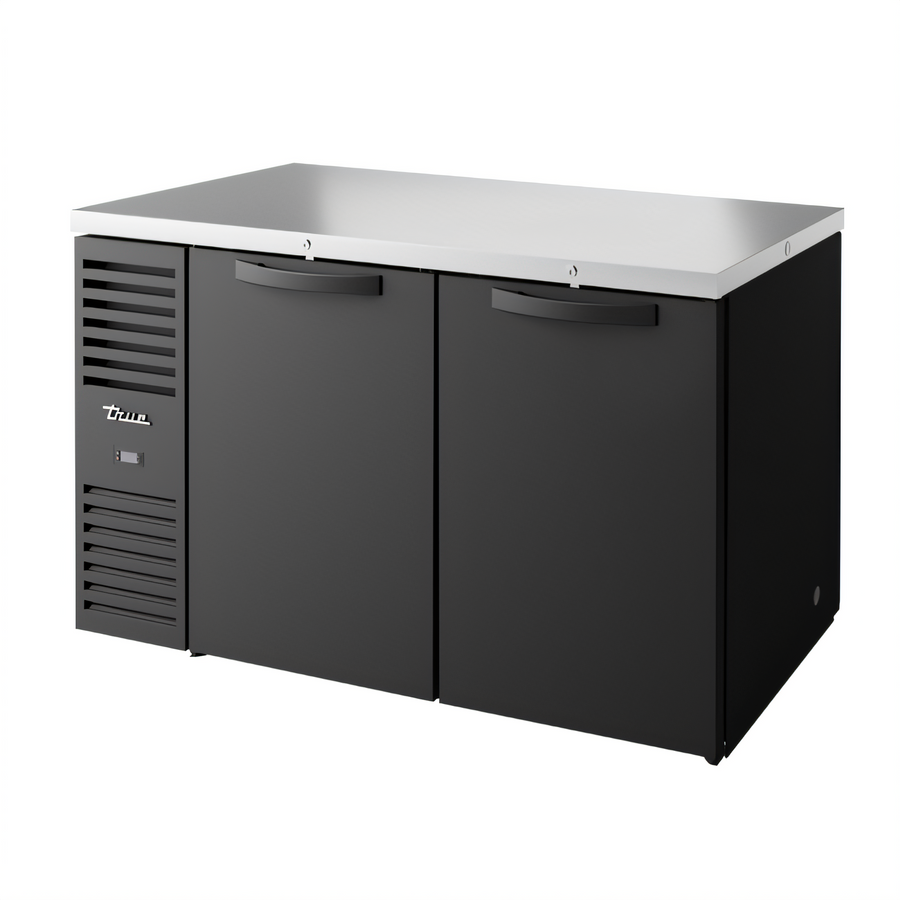 Product image #1 for Two-Section Pass-Thru Single-Zone Refrigerated Back Bar Cooler, 60-Inch Wide, 4 Solid Doors