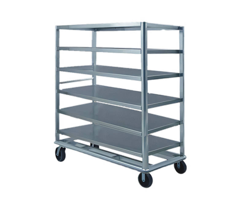 Product image #1 for Heavy-Duty Aluminum Queen Mary Utility Cart, 6 Shelves, 27 x 60 Inches, Up-Flanged Edges