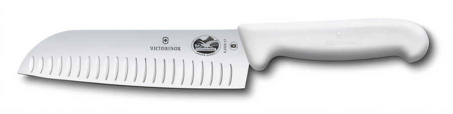 Product image #1 for Victorinox Fibrox® HACCP 7-Inch Santoku Knife with Granton Edge and White Fibrox® Pro Handle
