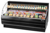 Turbo Air Low-Profile Horizontal Open Display Merchandiser with Glass Side Panels, 75-3/4W, 14.8 Cu. Ft., Self-Contained, R290