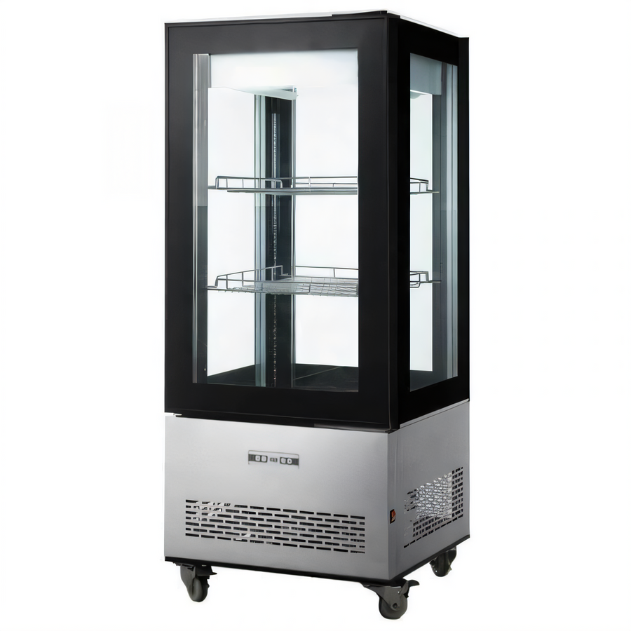 Product image #1 for See-Thru Floor Model Refrigerated Display Case, 9.53 Cu. Ft., Bottom-Mount Self-Contained, Stainless Steel, Glass Ends