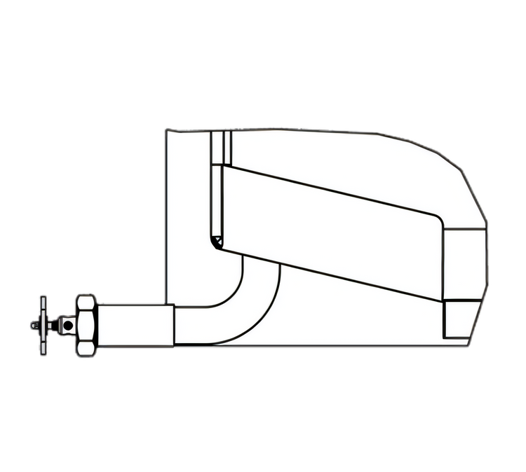 Product image #1 for Vulcan 2-Inch Left Front 90° Left Steam Kettle Draw-Off Valve with Strainer