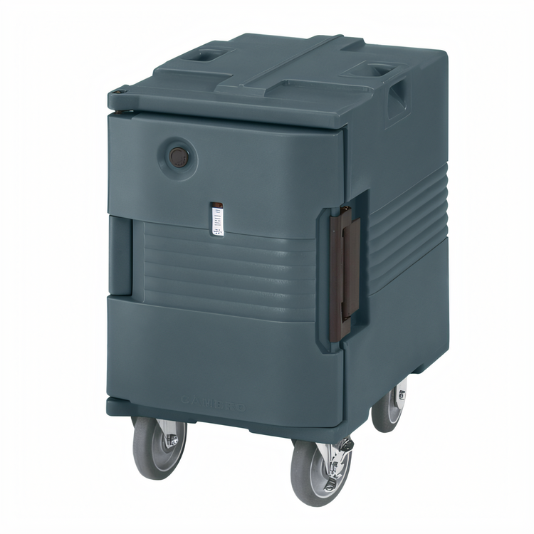 Product image #1 for Cambro Ultra Pan Carrier Heated Front-Loading Insulated Food Pan Carrier with Casters, 110V, Granite Gray
