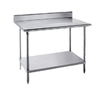 Advance Tabco 84-Inch x 24-Inch Stainless Steel Work Table with 5-Inch Backsplash and Adjustable Undershelf