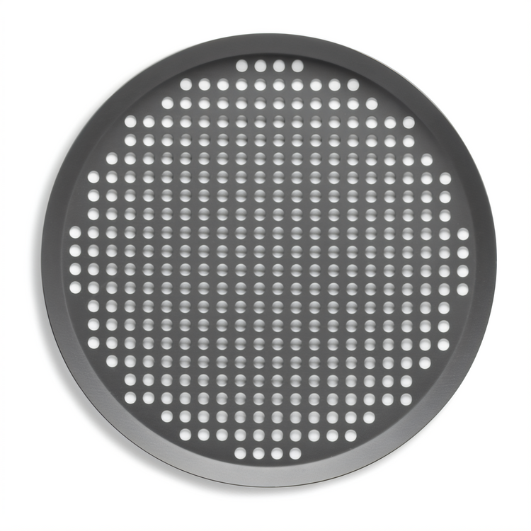 Product image #1 for Vollrath Extra Perforated 14-Inch Round Press-Cut Pizza Pan, Hard Coat Aluminum
