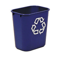 Deskside Recycling Container, 13-5/8 Quart, Dark Blue, 