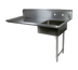 Thumbnail image #1 for John Boos 60-Inch Undercounter Straight Soiled Dishtable with Right-To-Left Operation and 20-Inch Pre-Rinse Sink
