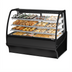 Thumbnail image #2 for True Specialty Display Dry Full-Service Pastry Display Case, 59-1/4 Inch, Curved Glass Front, Stainless Steel, 3-Tier Shelves