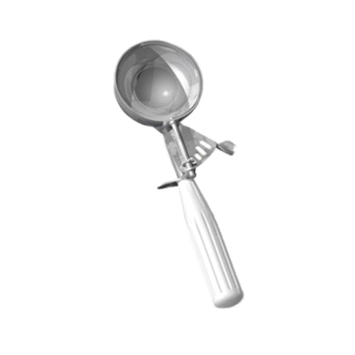 Product image #1 for Crestware #6 Thumb Press Disher, 4-5 Ounce, White Handle, 18/8 Stainless Steel
