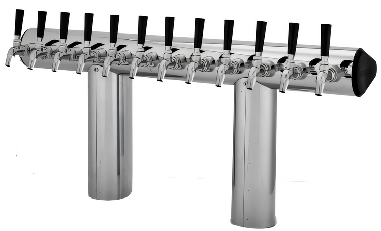 Product image #1 for Perlick Winged Bridge Countertop Glycol-Cooled Draft Tower, 12 Faucets, Stainless Steel