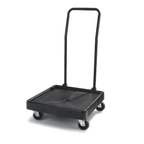 Thumbnail image #1 for CFS Brands OptiClean C2236H03 Single-Stack Polypropylene Glass Rack Dolly with Push Handle, Drain Platform, 350 lb Capacity