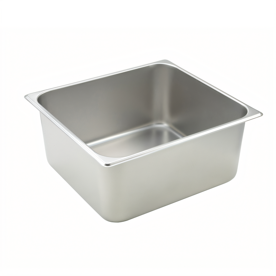 Product image #1 for Winco 2/3 Size 6-Inch Deep Standard Weight Straight-Sided Steam Table Pan, 25 Gauge 18/8 Stainless Steel
