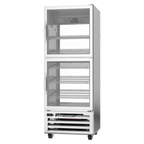 Thumbnail image #1 for Beverage Air RID18HC-HG Pass-Thru Reach-In Refrigerator, 18.38 Cu. Ft., 4 Half-Glass Doors, Stainless Steel, Bottom-Mount