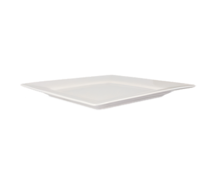 Product image #1 for Crestware Quattro 12-Inch Square Wide Rim Fully Vitrified Ceramic Plate, Pearl White