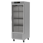Thumbnail image #1 for Asber ARR 23 1G H One-Section Glass-Door Reach-In Refrigerator, 23 cu. ft., Bottom-Mounted Self-Contained Refrigeration, Stainless Steel