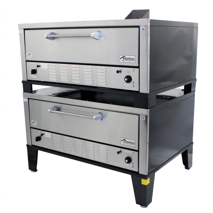 Product image #1 for Peerless CW200P Double-Stacked Gas Pizza Deck Oven with 52 x 36 Inch Hearth Stone Decks