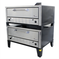 Peerless CW200P Double-Stacked Gas Pizza Deck Oven with 52 x 36 Inch Hearth Stone Decks