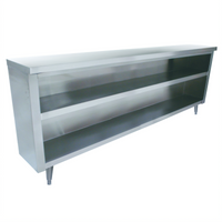 Advance Tabco Stainless Steel Dish Cabinet with Open Base and Mid-Shelf, 60 x 18 Inches