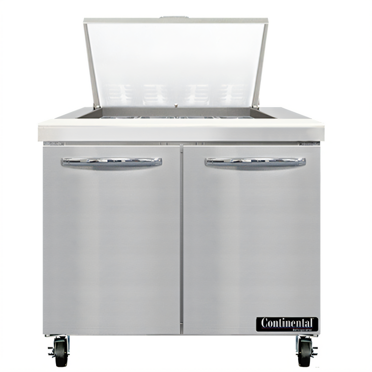 Product image #1 for Continental Refrigerator Mighty Top SW36N12M 36" Two-Section Refrigerated Sandwich Prep Table