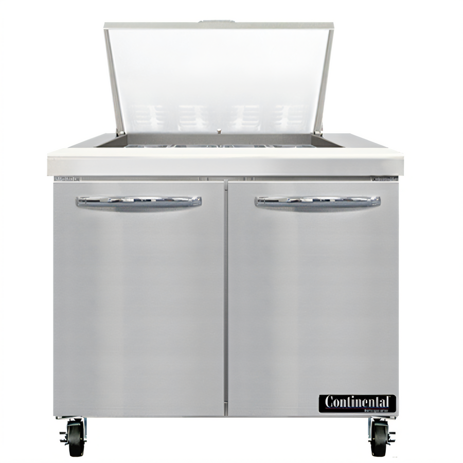 Product image #1 for Continental Refrigerator Mighty Top SW36N12M 36" Two-Section Refrigerated Sandwich Prep Table