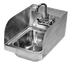 Thumbnail image #1 for Klinger's Trading Wall-Mount Stainless Steel Hand Sink with Side Splashes, Gooseneck Faucet, and Basket Drain