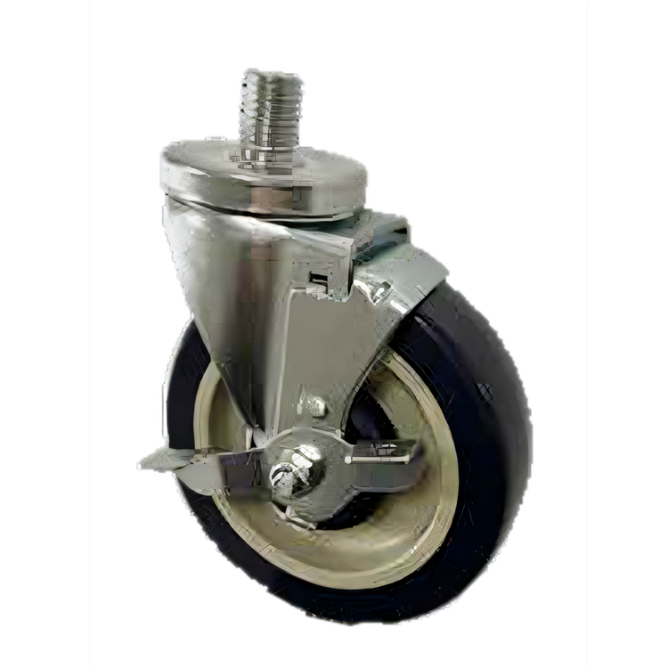 Product image #1 for Universal Swivel Threaded Stem Caster Set for Enclosed Tables and Dish Tables, 5-Inch Polyurethane Wheel, 3/4-Inch-10 Thread, 4-Piece Set